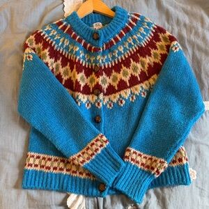 BDG Blue Fair Isle Patterned Women's Cardigan